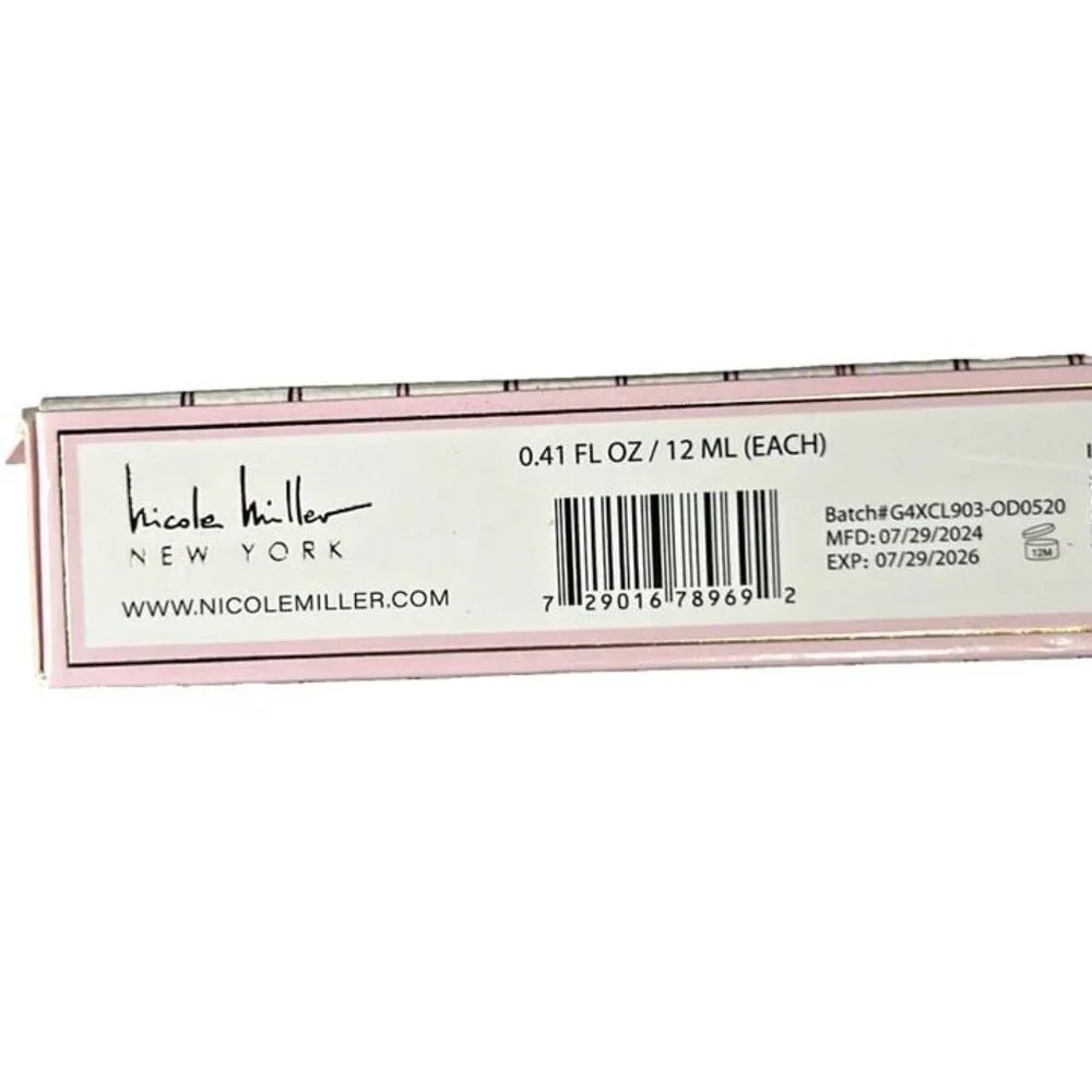 Nicole Miller Assorted Lip Balm (6) Pink Holiday Gift Set Hydrating Moisturizing - Picture 6 of 7